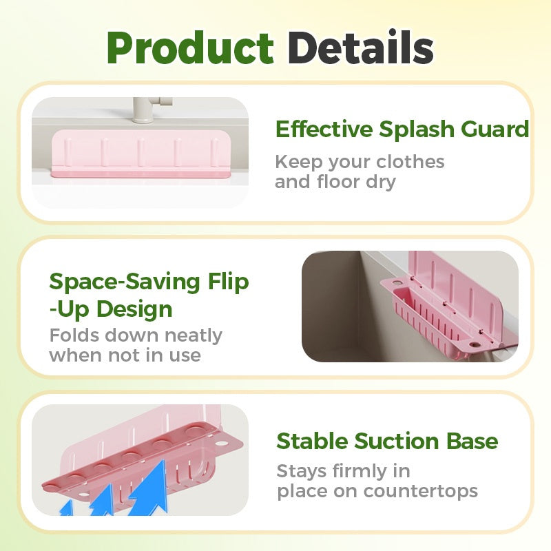 📢📢40% OFF !! ⏰Foldable Sink Splash Guard with Suction Cups