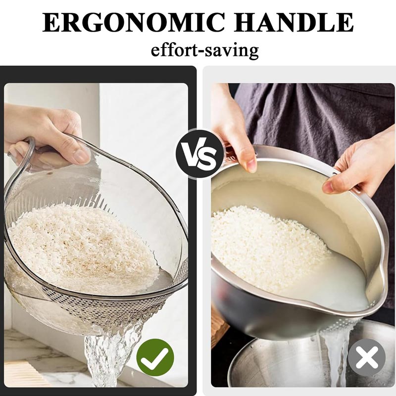 📢📢50% OFF !! ⏰Multipurpose Rice Washing Bowl Strainer with Handle