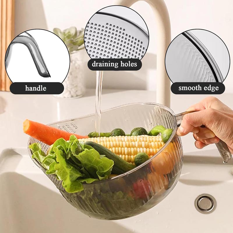 📢📢50% OFF !! ⏰Multipurpose Rice Washing Bowl Strainer with Handle