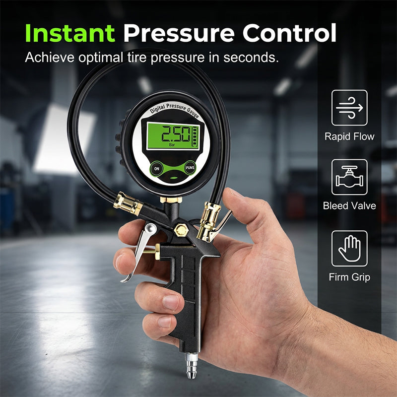 📢📢40% OFF !! ⏰Digital Tire Inflator with Pressure Gauge LED Backlit Air Chuck