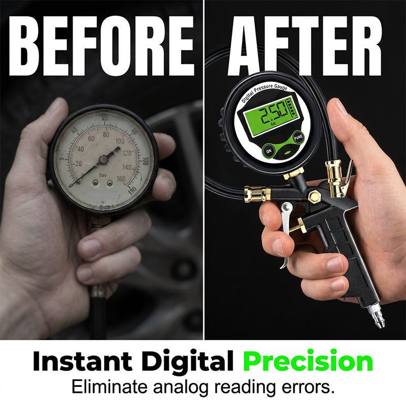 📢📢40% OFF !! ⏰Digital Tire Inflator with Pressure Gauge LED Backlit Air Chuck