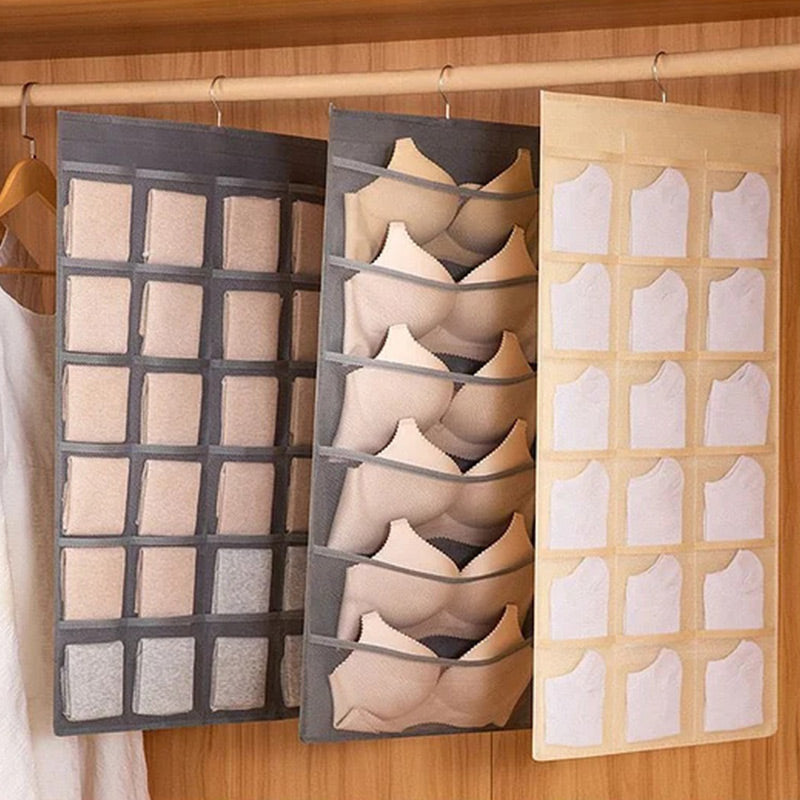 📢📢50% OFF !! ⏰Double-Sided Storage Underwear Hanging Organizer