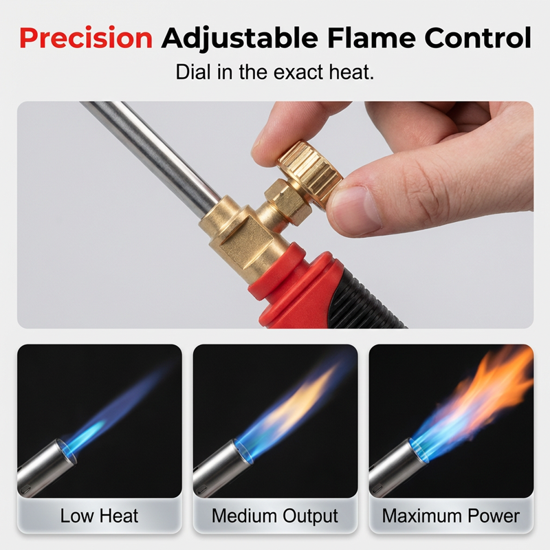 📢📢50% OFF !! ⏰High-Power Gas Torch with Adjustable Flame Control