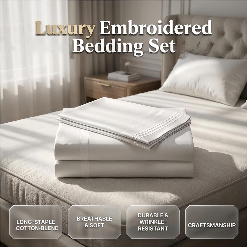 📢📢40% OFF !! ⏰Luxury Embroidered European Bedding Set