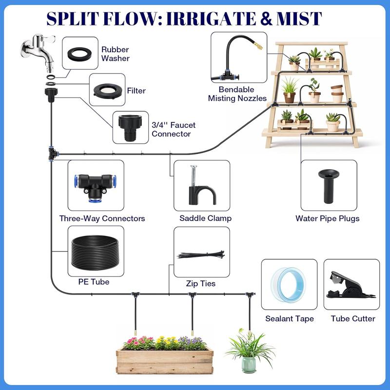 📢📢40% OFF !! ⏰Adjustable Misting Cooling System with Flexible Nozzles
