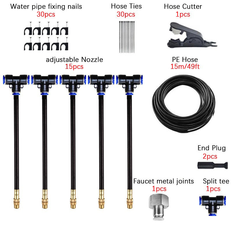 📢📢40% OFF !! ⏰Adjustable Misting Cooling System with Flexible Nozzles