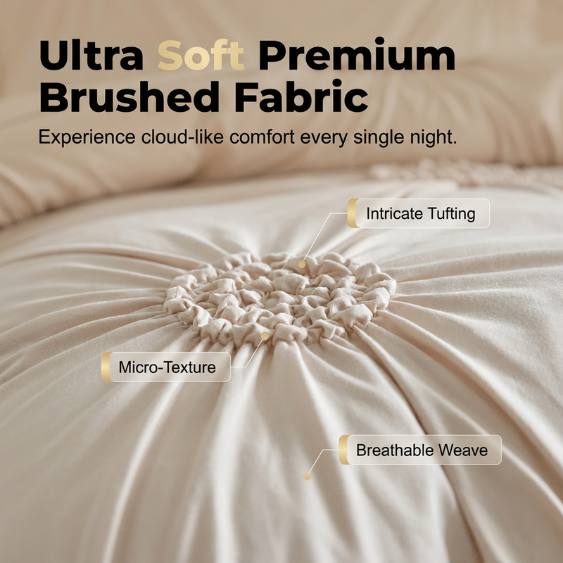 📢📢40% OFF !! ⏰Elegant Pinch Pleat Duvet Cover Set