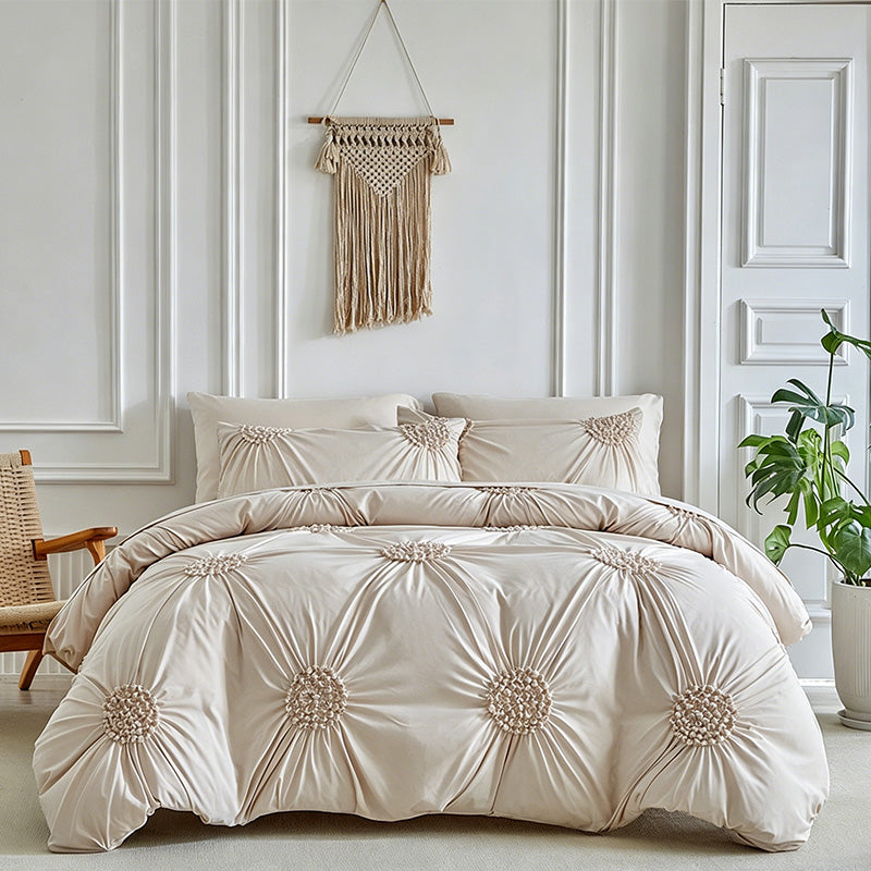 📢📢40% OFF !! ⏰Elegant Pinch Pleat Duvet Cover Set