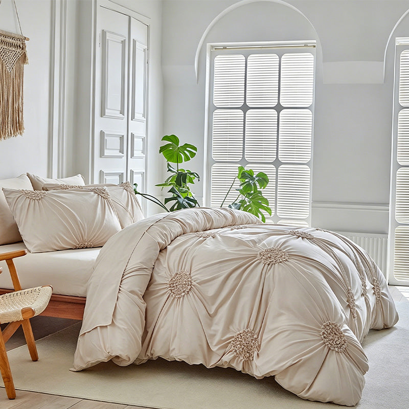 📢📢40% OFF !! ⏰Elegant Pinch Pleat Duvet Cover Set