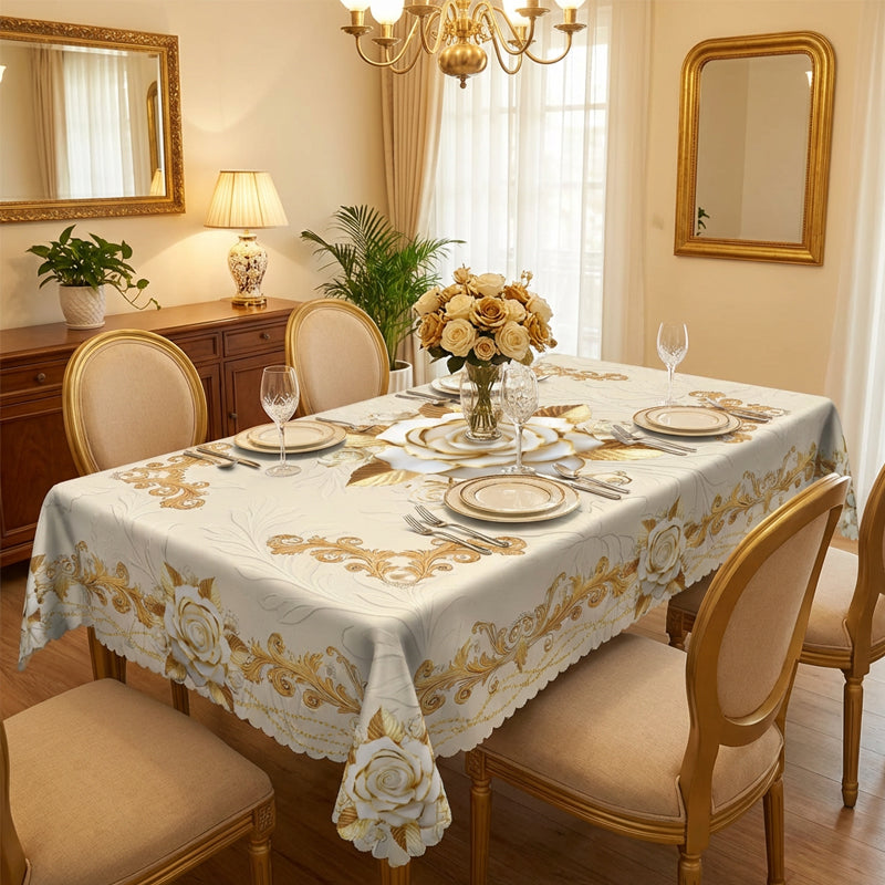 📢📢50% OFF !! ⏰Waterproof Gold Rose Tablecloth