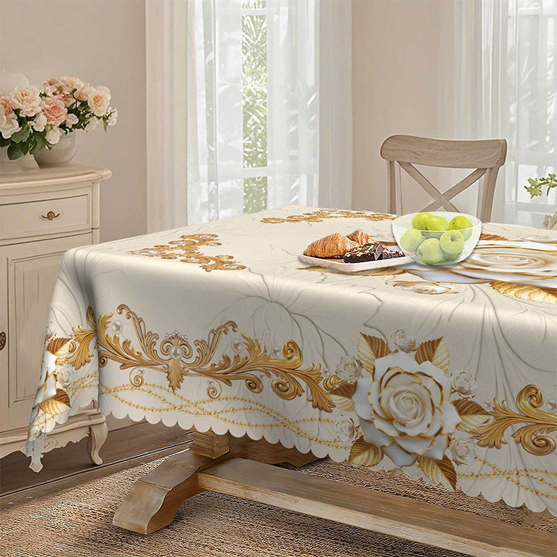 📢📢50% OFF !! ⏰Waterproof Gold Rose Tablecloth