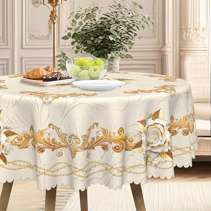 📢📢50% OFF !! ⏰Waterproof Gold Rose Tablecloth