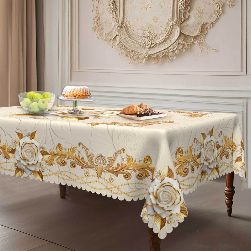 📢📢50% OFF !! ⏰Waterproof Gold Rose Tablecloth
