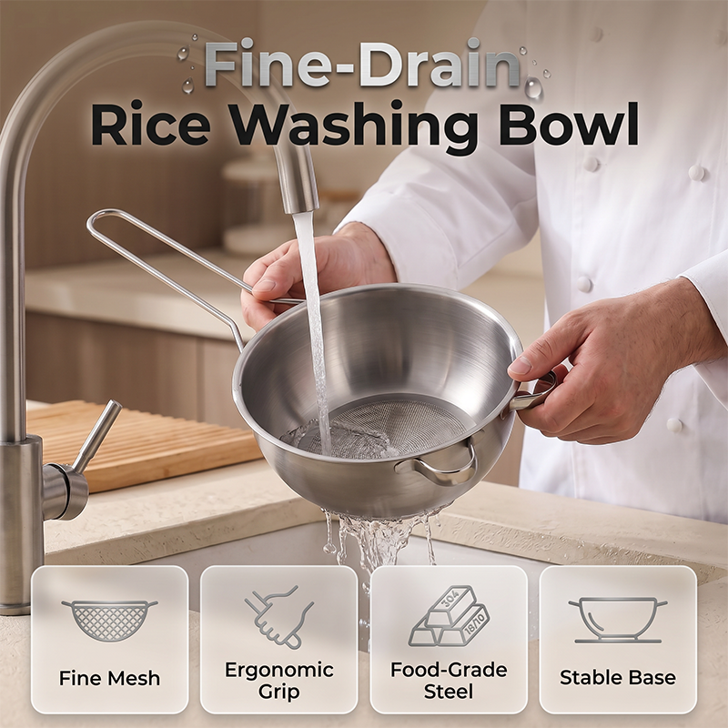 📢📢50% OFF !! ⏰Fine-Drain Rice Washing Bowl