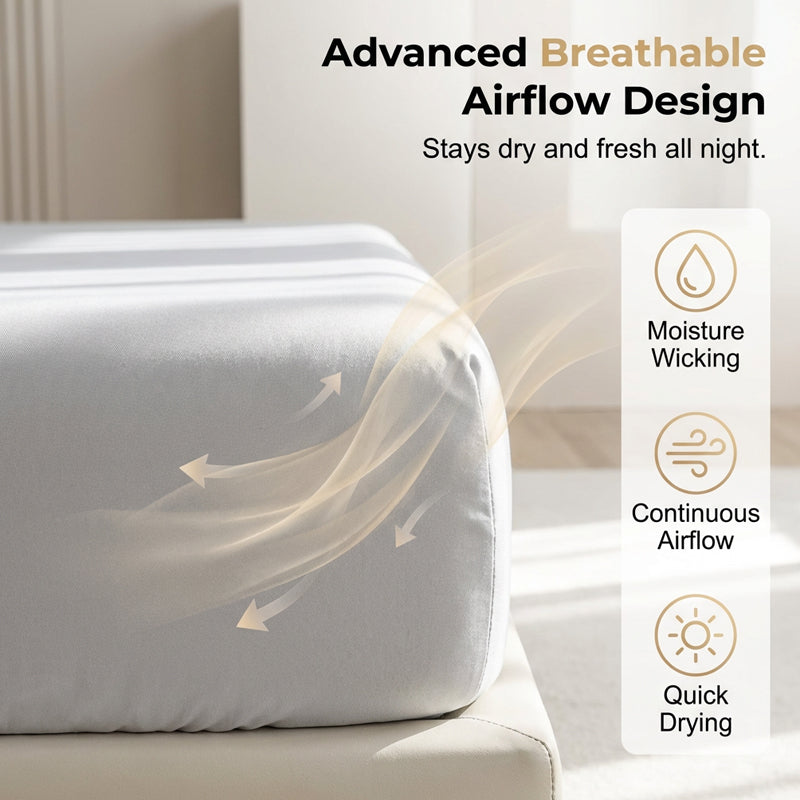 📢📢40% OFF !! ⏰Premium Cooling Fitted Sheet Set