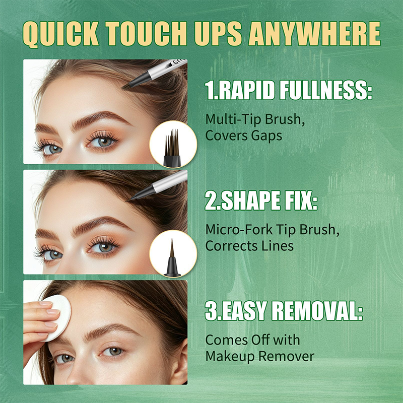 📢📢50% OFF !! & BUY 1 GET 1 FREE⏰Double-Ended Liquid Eyebrow Pen