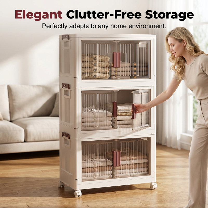 📢📢40% OFF !! ⏰Large Capacity Collapsible Storage Bin with Lid