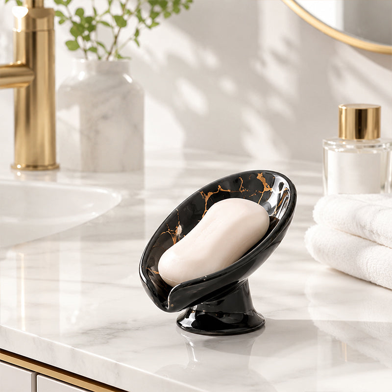 📢📢40% OFF !! ⏰Ceramic Self-Draining Leaf Soap Dish