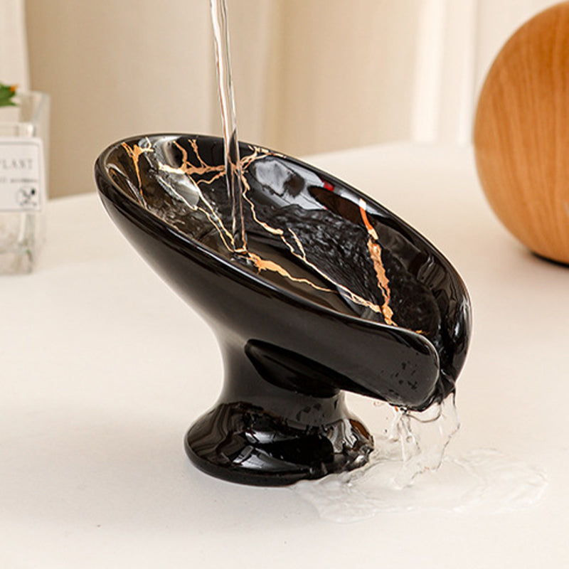 📢📢40% OFF !! ⏰Ceramic Self-Draining Leaf Soap Dish