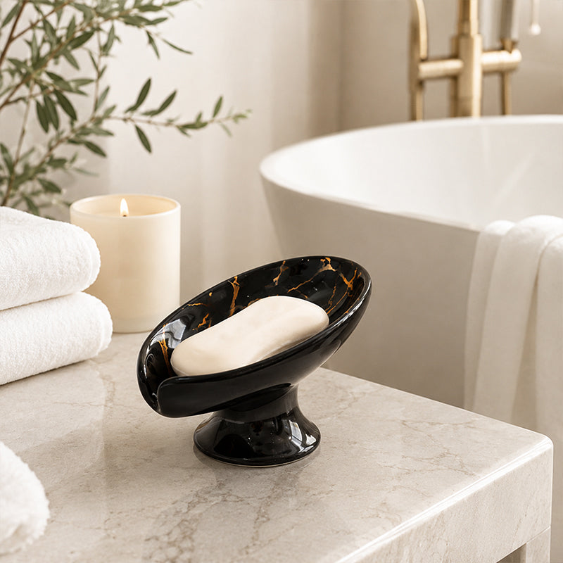 📢📢40% OFF !! ⏰Ceramic Self-Draining Leaf Soap Dish