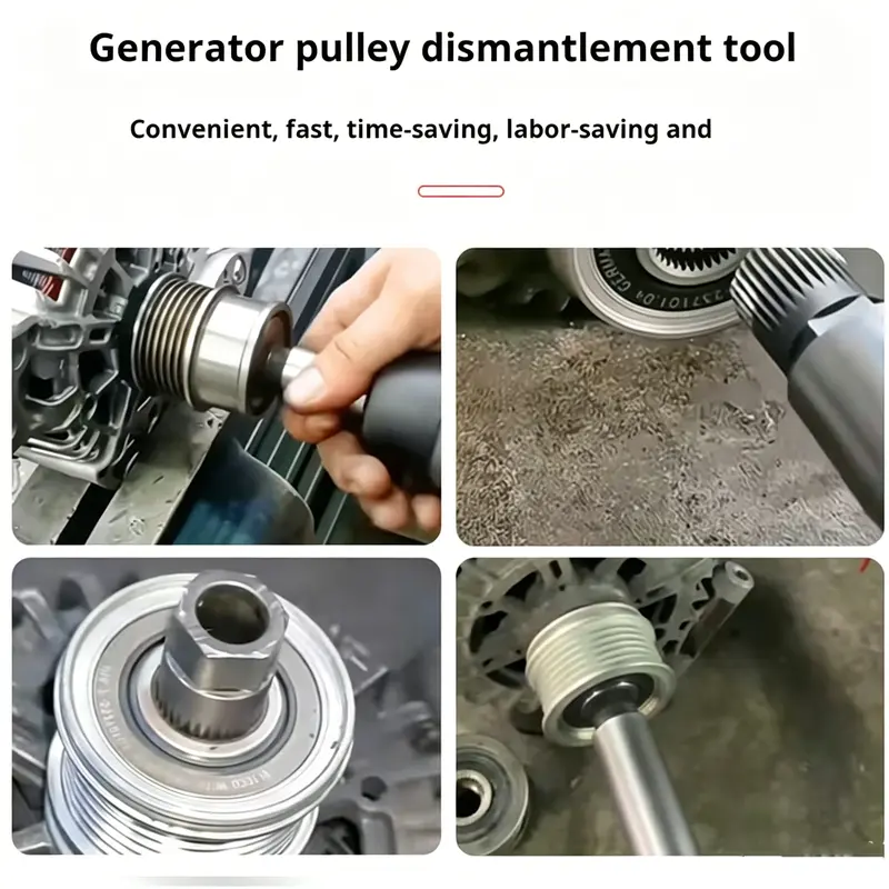 📢📢40% OFF !! ⏰Alternator Pulley Removal Tool Kit with Organizer