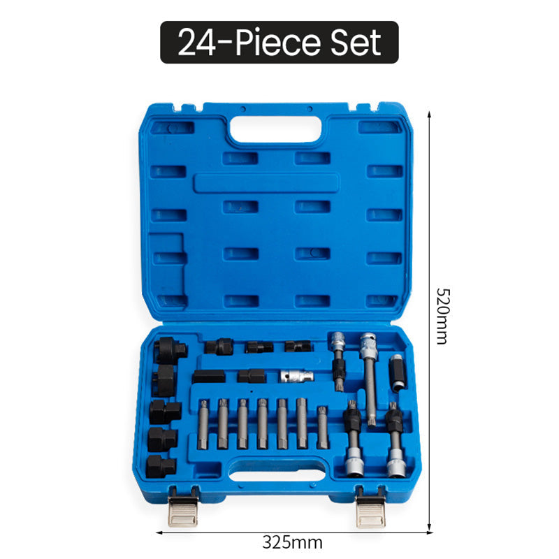 📢📢40% OFF !! ⏰Alternator Pulley Removal Tool Kit with Organizer