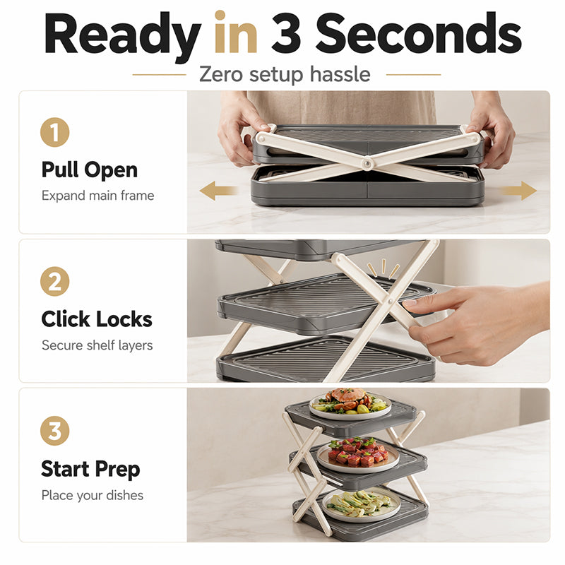 📢📢40% OFF !! ⏰Multi-Layer Space-Saving Kitchen Prep Dish Storage
