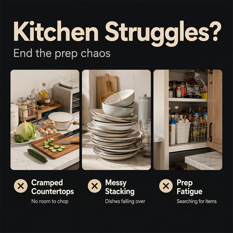 📢📢40% OFF !! ⏰Multi-Layer Space-Saving Kitchen Prep Dish Storage