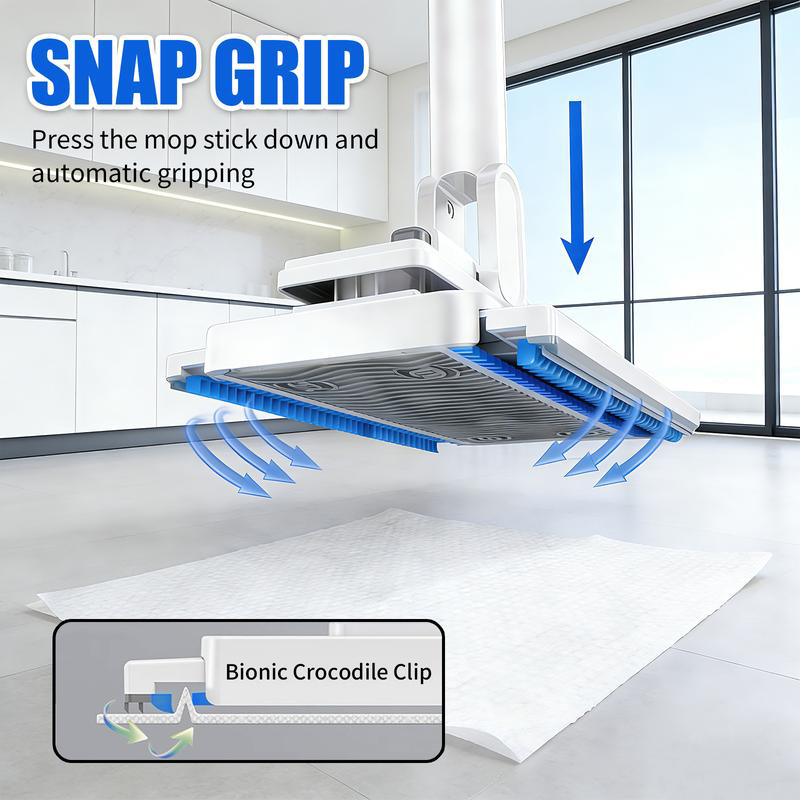 📢📢50% OFF !! ⏰Hands-Free Flat Mop with Universal Cloth Clamp