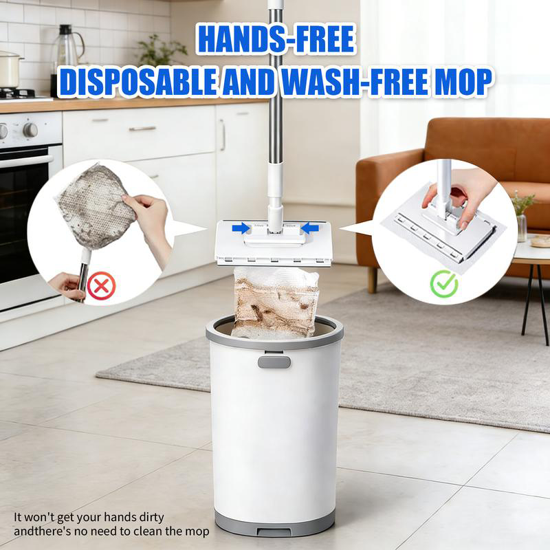 📢📢50% OFF !! ⏰Hands-Free Flat Mop with Universal Cloth Clamp
