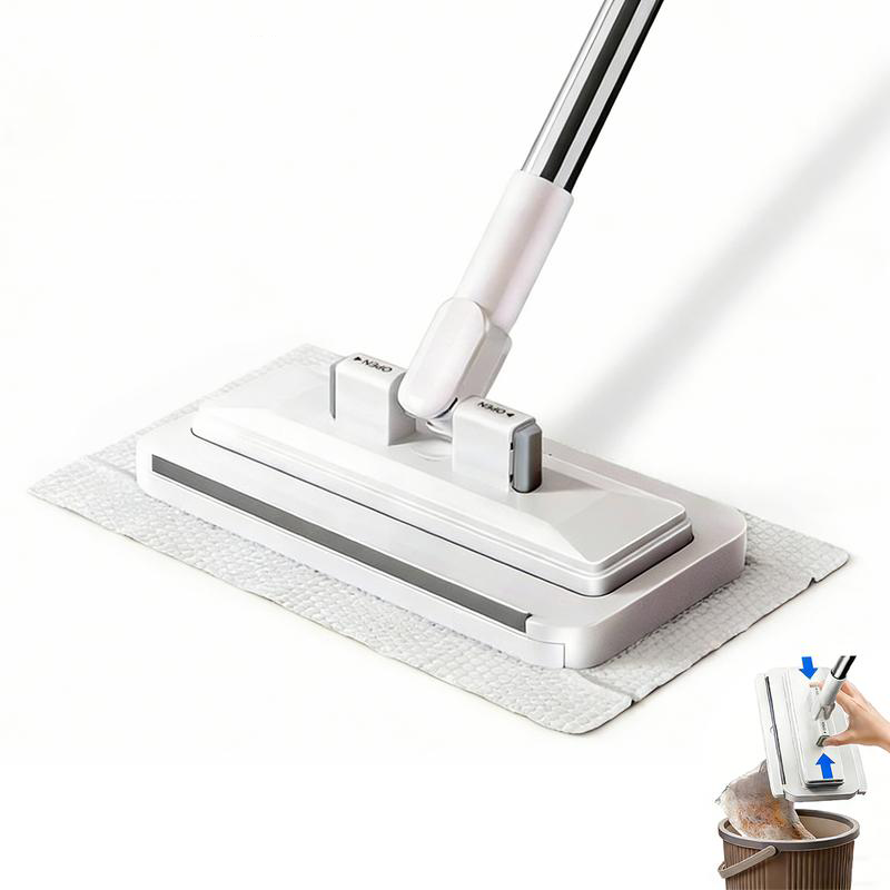 📢📢50% OFF !! ⏰Hands-Free Flat Mop with Universal Cloth Clamp