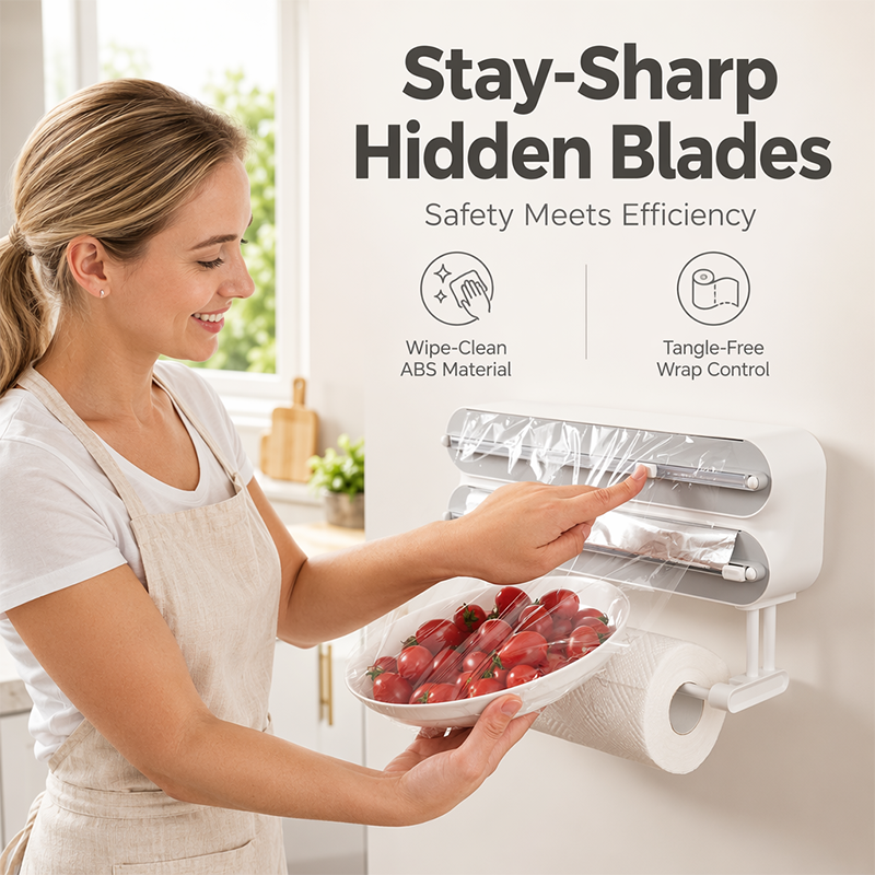 📢📢40% OFF !! ⏰2-in-1 Magnetic Wrap Cutter & Towel Holder
