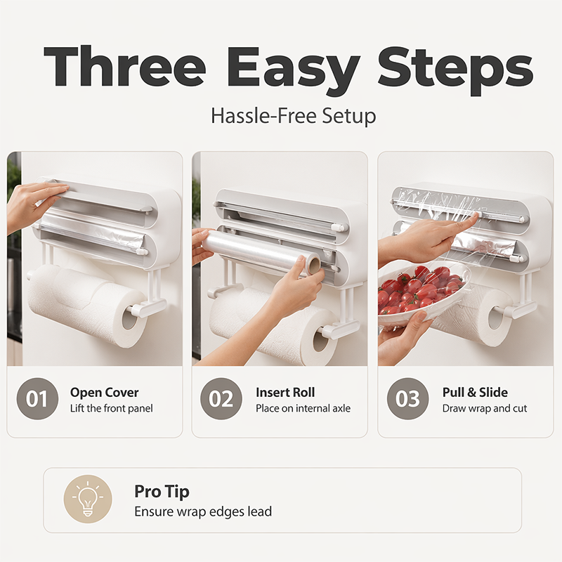 📢📢40% OFF !! ⏰2-in-1 Magnetic Wrap Cutter & Towel Holder