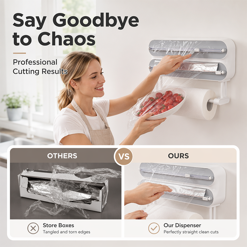 📢📢40% OFF !! ⏰2-in-1 Magnetic Wrap Cutter & Towel Holder