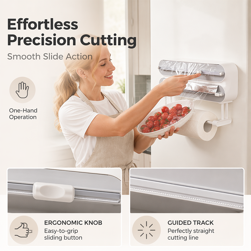📢📢40% OFF !! ⏰2-in-1 Magnetic Wrap Cutter & Towel Holder