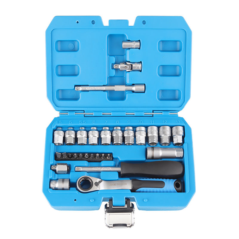 📢📢50% OFF !! ⏰29pcs Core Ratchet Socket Wrench Kit – Chrome‑vanadium steel, 11 sockets & 10 bits. Perfect for car repairs & DIY 🛠️✨