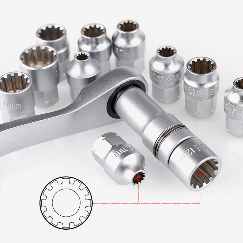 📢📢50% OFF !! ⏰29pcs Core Ratchet Socket Wrench Kit – Chrome‑vanadium steel, 11 sockets & 10 bits. Perfect for car repairs & DIY 🛠️✨