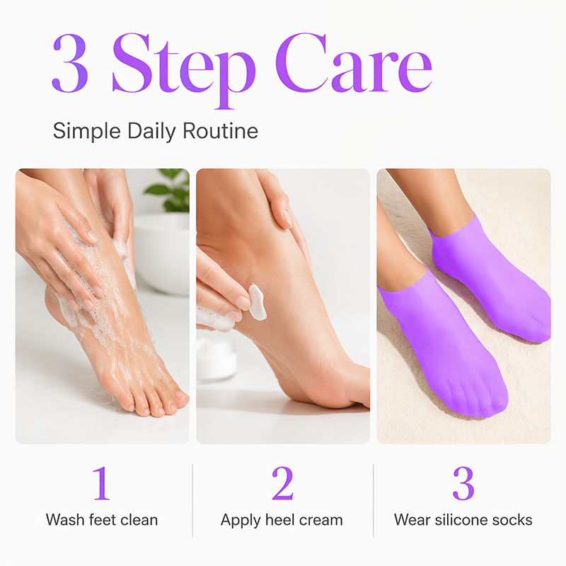 📢📢50% OFF !! ⏰Silicone Moisturizing Socks for Dry Cracked Feet