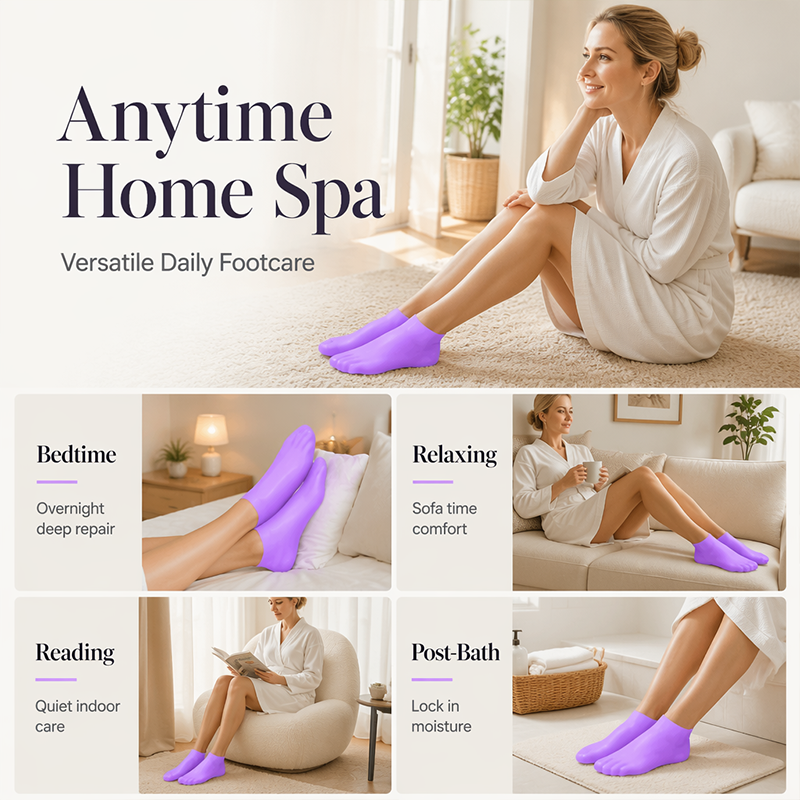📢📢50% OFF !! ⏰Silicone Moisturizing Socks for Dry Cracked Feet