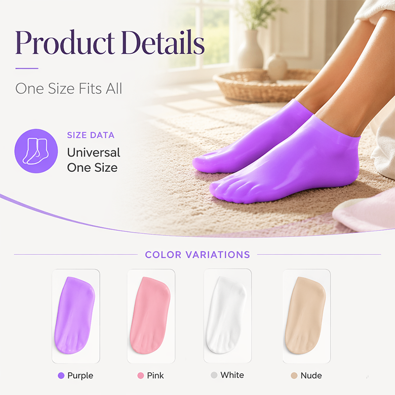 📢📢50% OFF !! ⏰Silicone Moisturizing Socks for Dry Cracked Feet