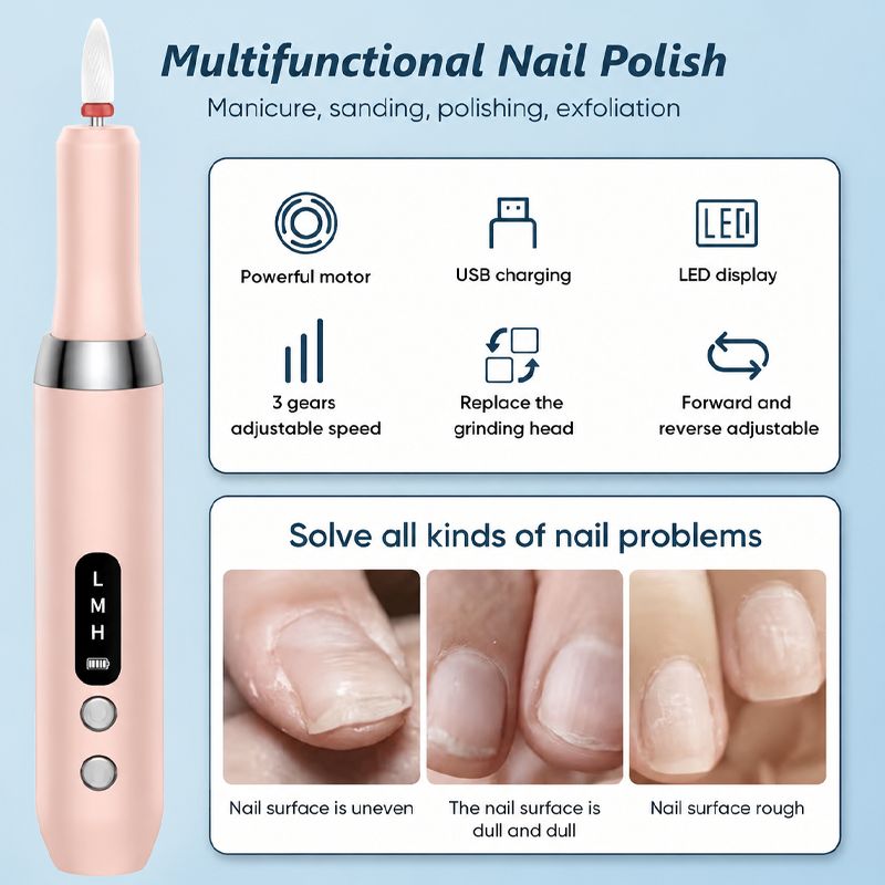 📢📢40% OFF !! ⏰Cordless Electric Nail Drill Machine with Charging Base