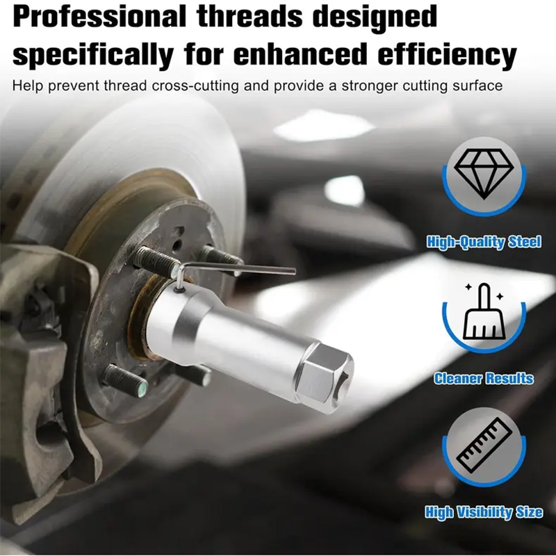 📢📢50% OFF !! ⏰ 10-Piece Axle Spindle Thread Chaser Set – CR-MO Steel, 8 Sizes & Portable Case 🛠️