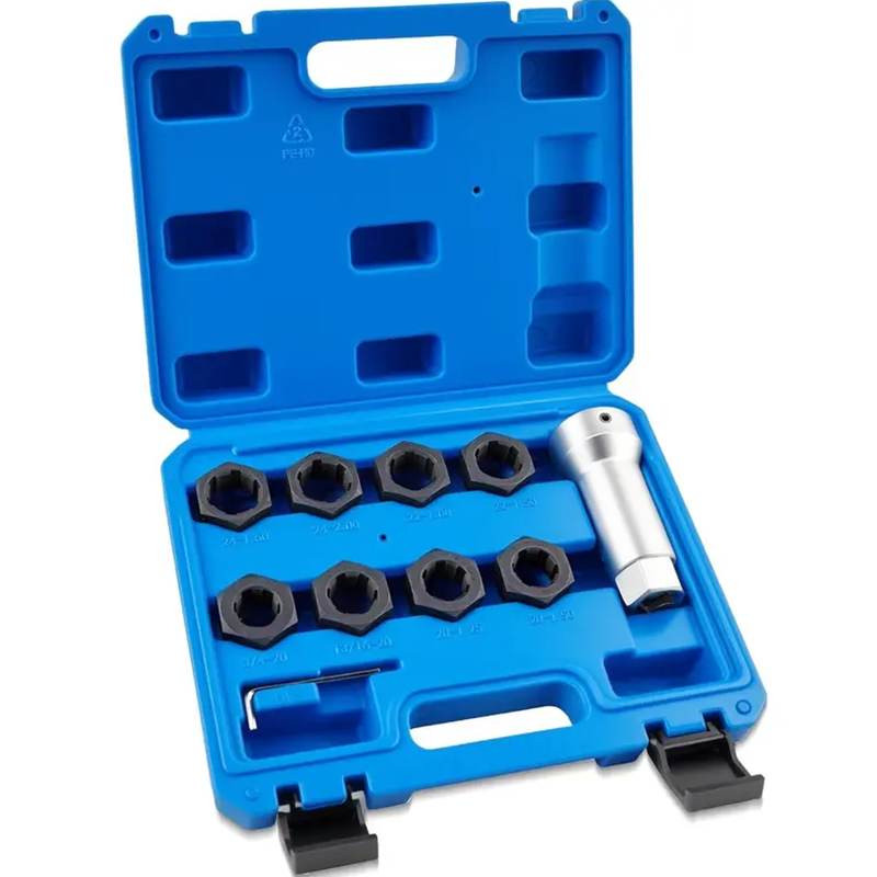 📢📢50% OFF !! ⏰ 10-Piece Axle Spindle Thread Chaser Set – CR-MO Steel, 8 Sizes & Portable Case 🛠️
