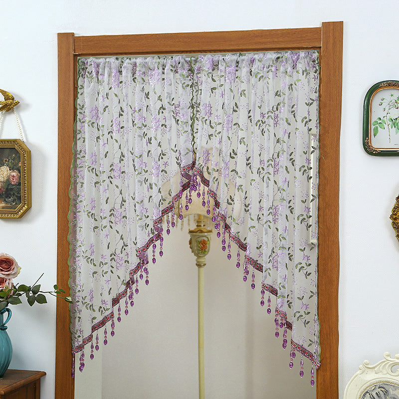 📢📢50% OFF !! ⏰Lace Short Door Curtain with Tassels