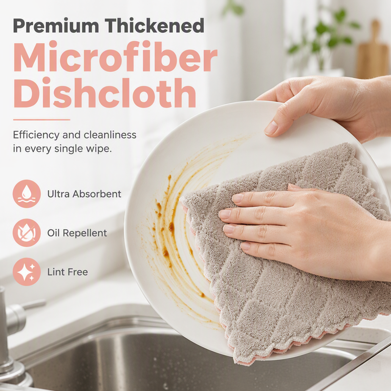 📢📢50% OFF !! ⏰Soft Microfiber Double-Sided Cleaning Cloth