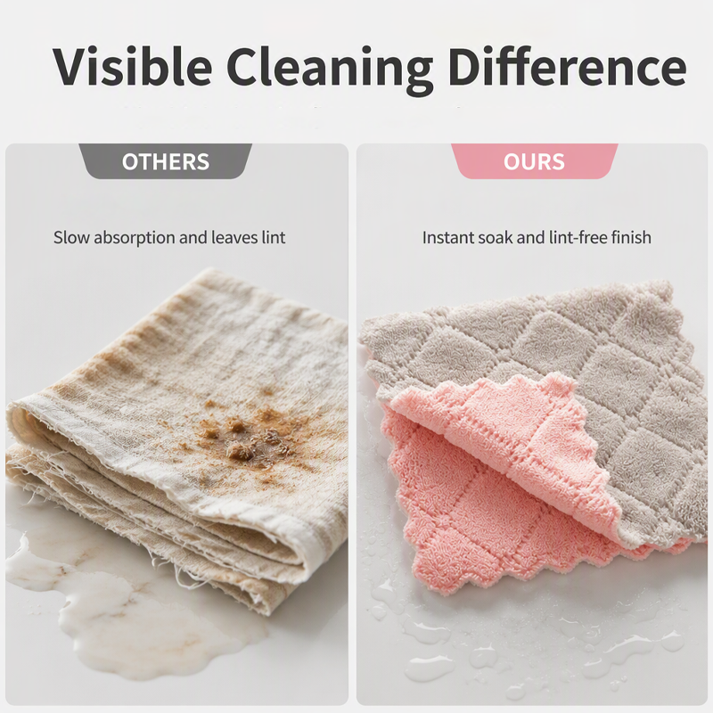 📢📢50% OFF !! ⏰Soft Microfiber Double-Sided Cleaning Cloth