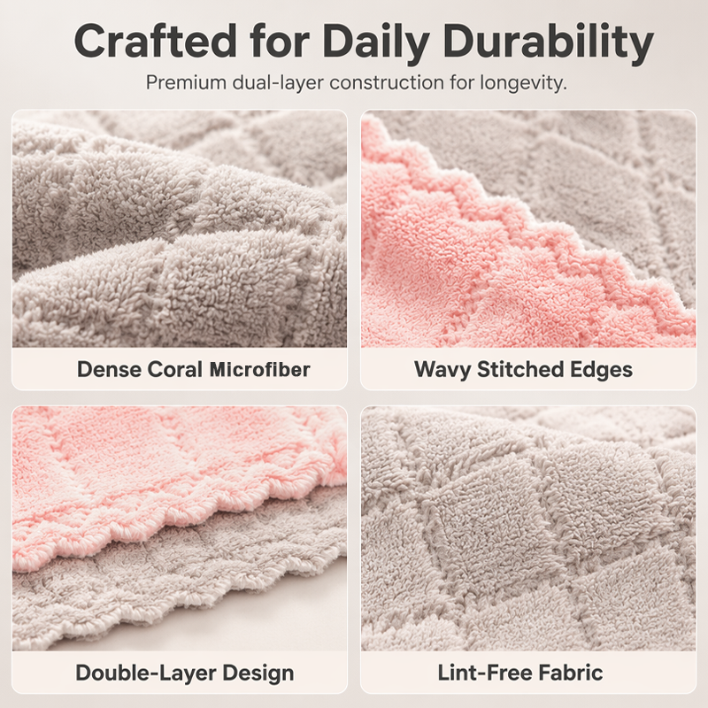 📢📢50% OFF !! ⏰Soft Microfiber Double-Sided Cleaning Cloth