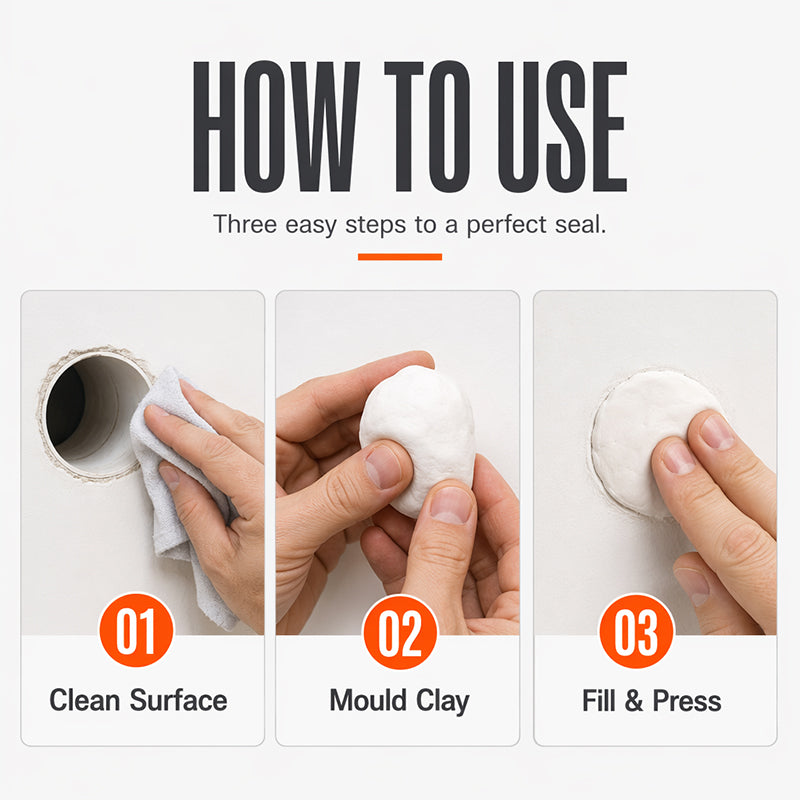 📢📢50% OFF !! ⏰Waterproof Wall Hole Sealing Clay for Air Conditioner Pipes