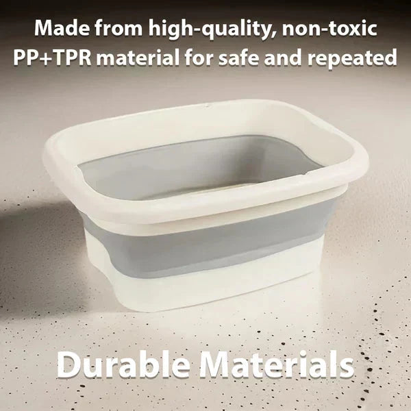 📢📢50% OFF !! ⏰Collapsible Foot Spa Basin with Lid | Portable Silicone Foot Soak Tub with Massage Rollers for Home Relaxation