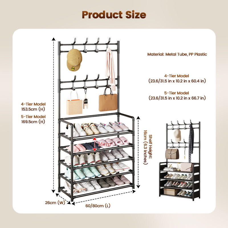 📢📢40% OFF !! ⏰Multi-Functional Entryway Shoe & Coat Rack